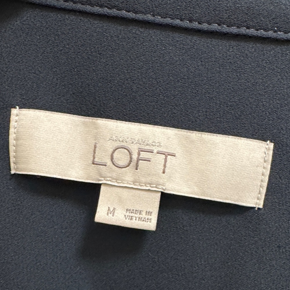 Loft Classic Navy Button-Down Blouse - image 2